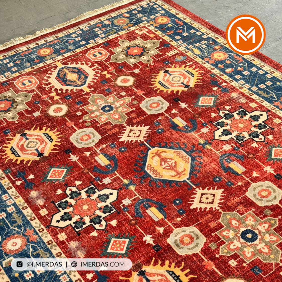 فرش کهنه نما کد 23923 زمینه تمام رنگ